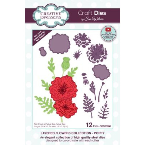poppy - layered flowers Die Collection CED25055